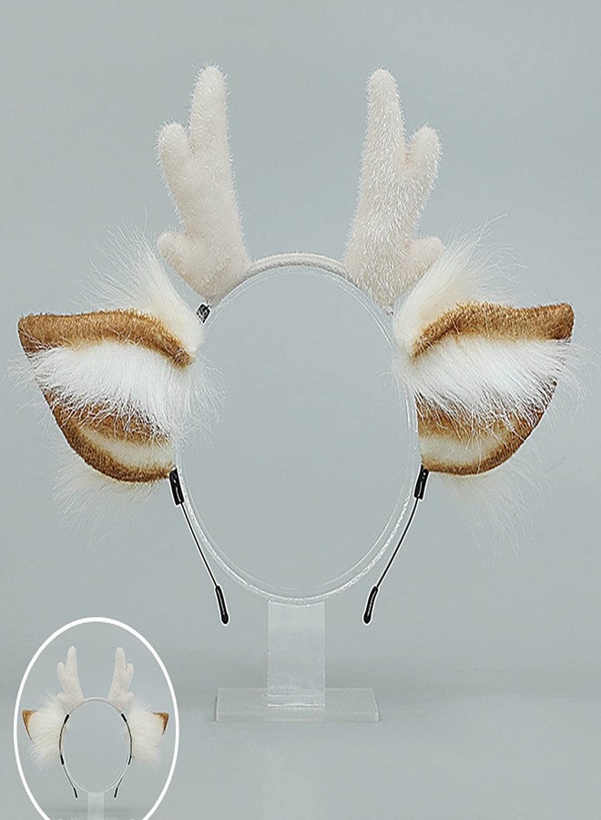 Faylay Lovely Furry Reindeer Headband Cosplay Deer Hair Accessories (MJB) - Image 2